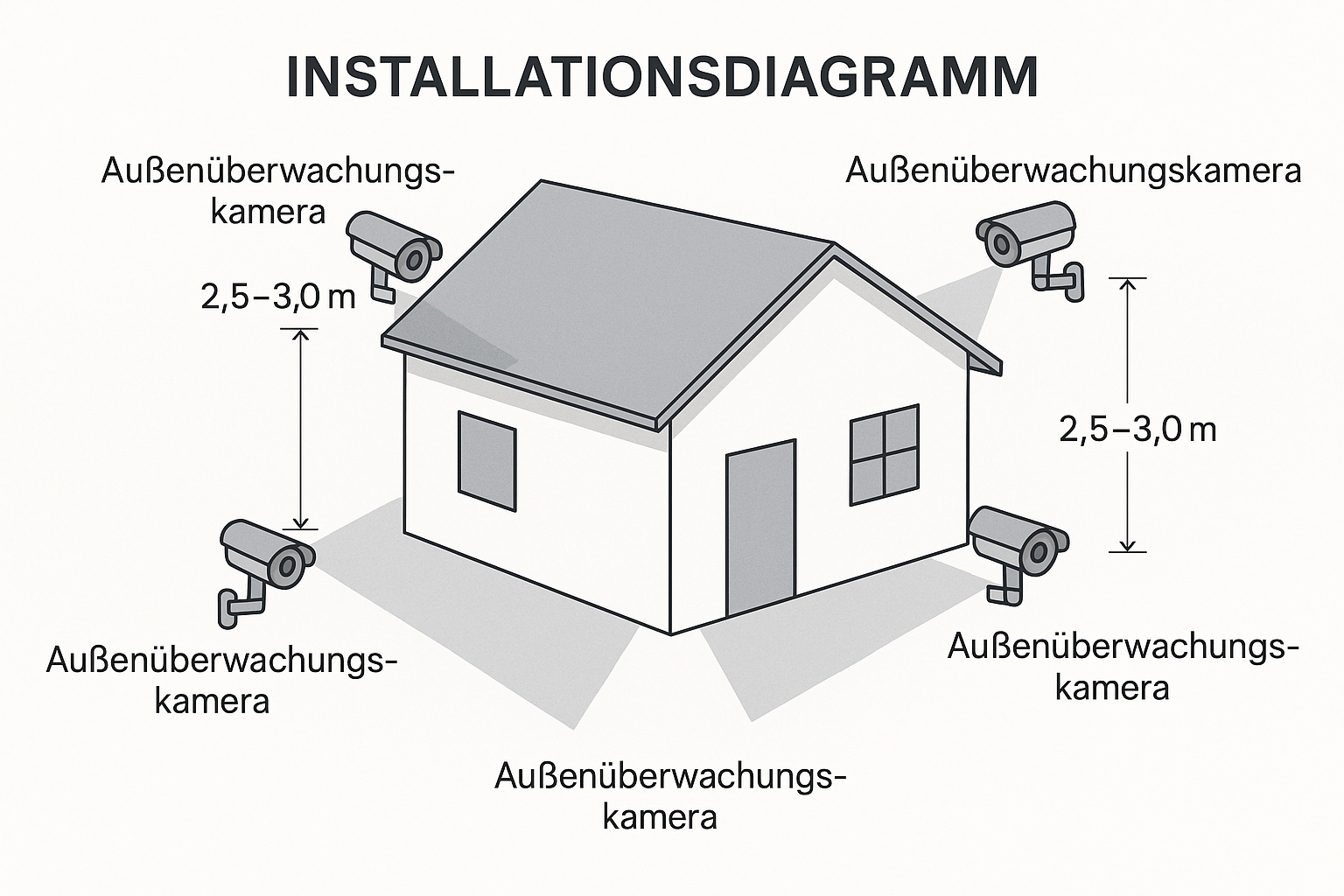 Überwachungskamera aussen Installation Diagramm