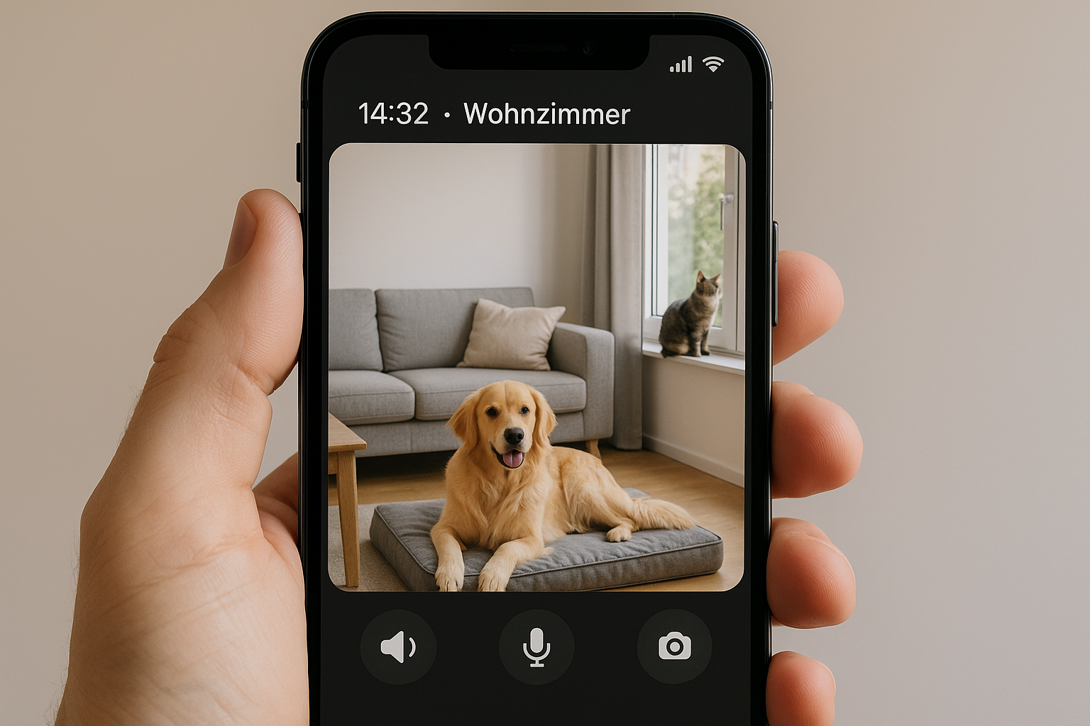 Haustierüberwachung per Innenkamera App