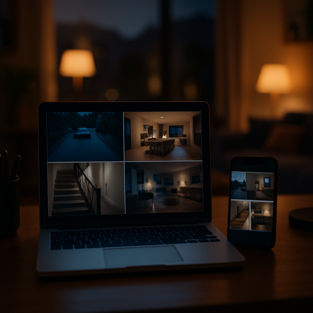 NVR-Fernzugriff: Multi-Kamera Live-View auf Laptop und Smartphone