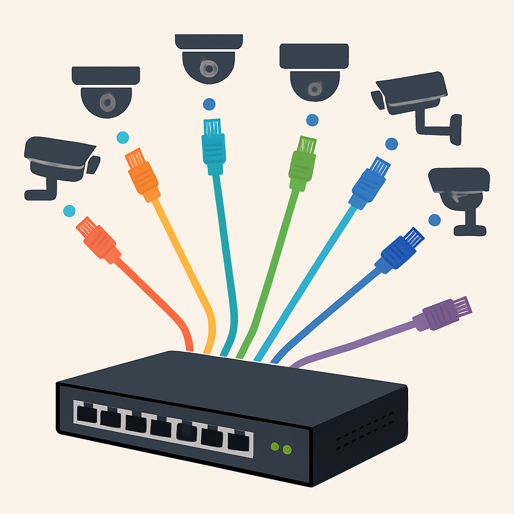 PoE-Anbindung: NVR versorgt 8 Kameras über ein einziges Netzwerkkabel