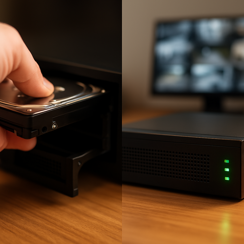 Festplatten-Einbau in NVR + Multi-Kamera Live-Ansicht