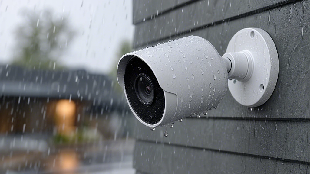 Wetterfeste Außenüberwachungskamera im Regen mit Schutzklasse IP66