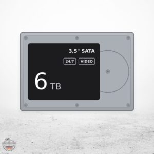 Festplatte 6 TB für Rekorder und Überwachungskameras (3,5 Zoll, Dauerbetrieb)