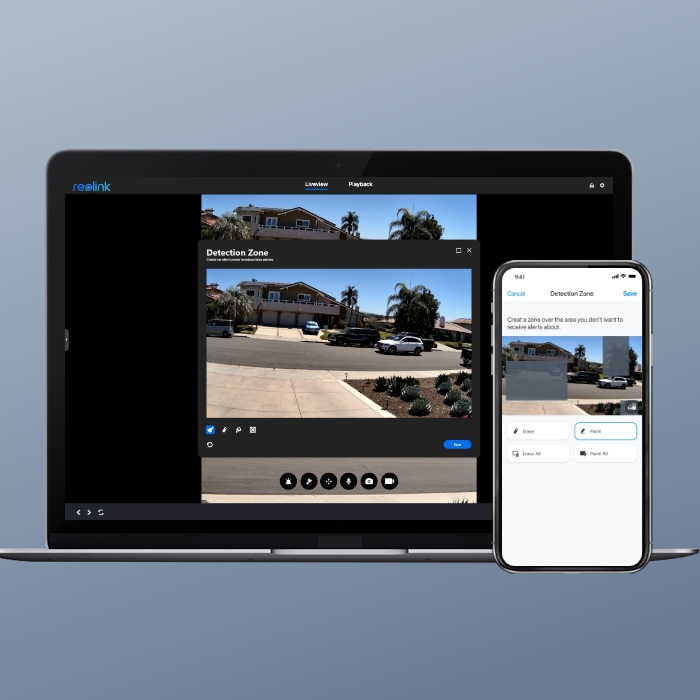 Reolink App Erkennungszone einstellen