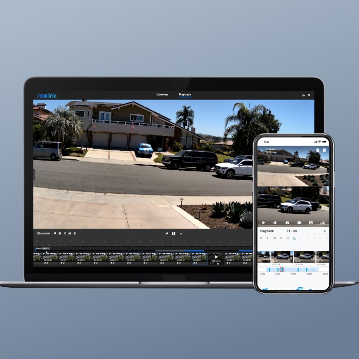 Reolink App Wiedergabe mit Zeitleiste
